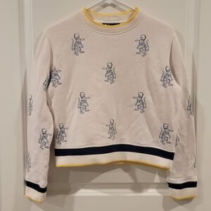 Maje Tentation Leopard-Embroidered Sweatshirt Size 1